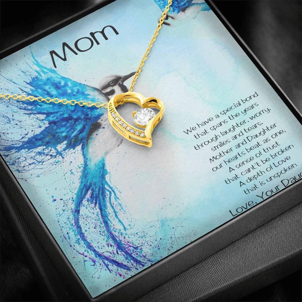 Gift for Mother From Daughter Forever Love Heart Pendant Necklace