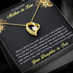 Gift for Mother-in-law from Daughter-in-law Forever Love Heart Necklace with Message Card and Gift Box
