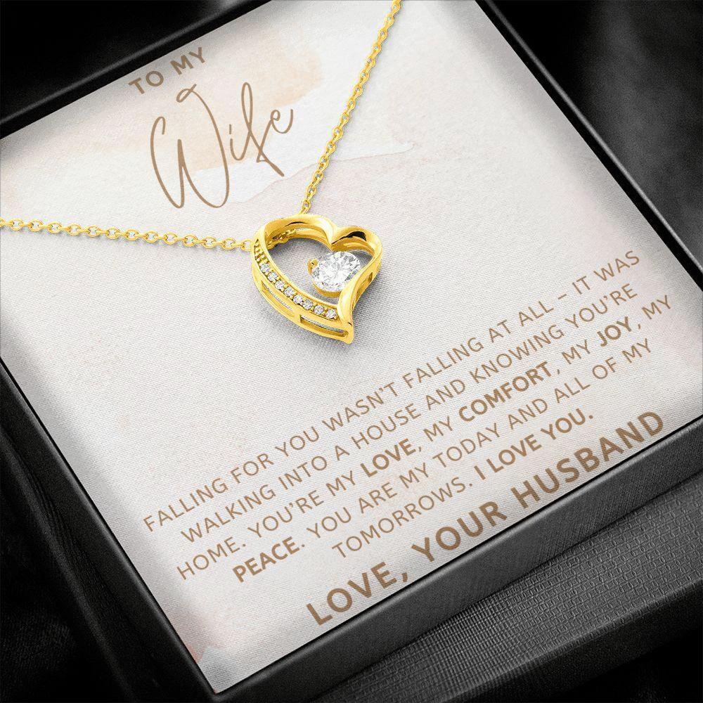 To My Wife - My Love, My Comfort, My Joy - Forever Love Heart Pendant Necklace