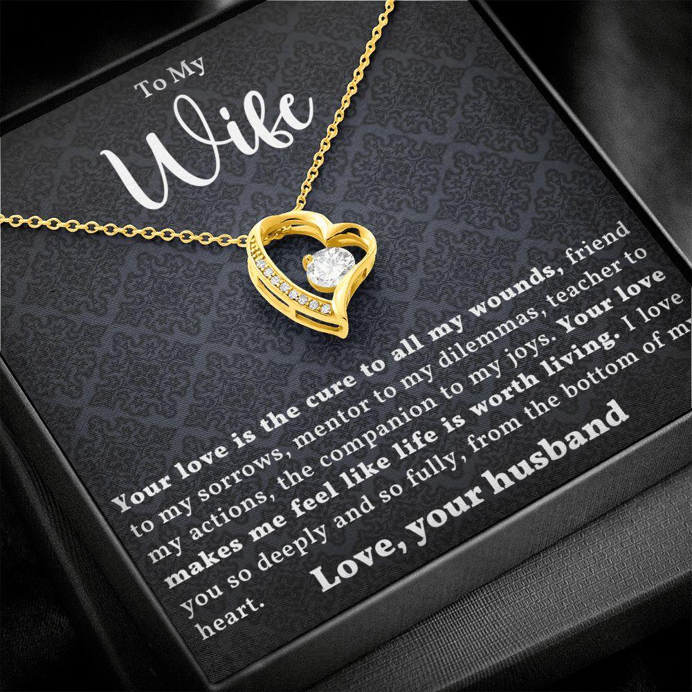 Gift for Wife - Bottom of my Heart - Forever Love Heart Pendant Necklace - Mallard Moon Gift Shop