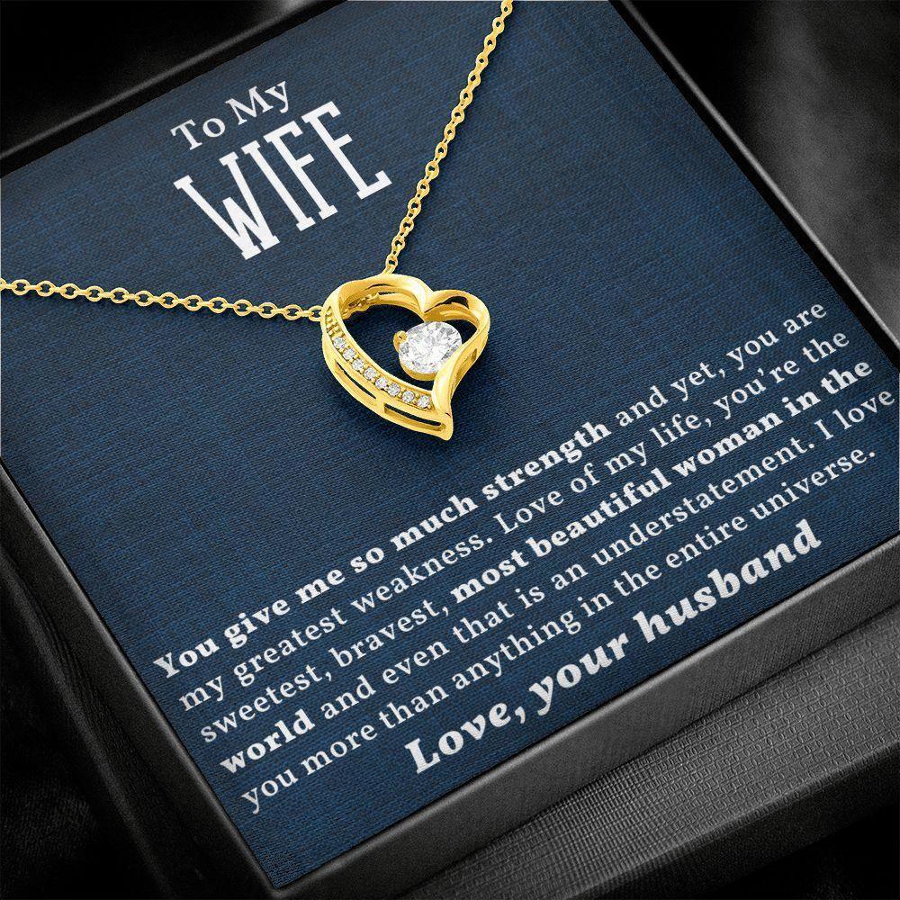 Gift for Wife - Love of my Life - Forever Love Heart Pendant Necklace