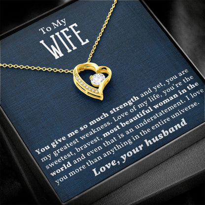 Gift for Wife - Love of my Life - Forever Love Heart Pendant Necklace - Mallard Moon Gift Shop