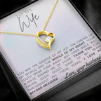 To My Wife - Whole of My Heart - Forever Love Heart Pendant Necklace