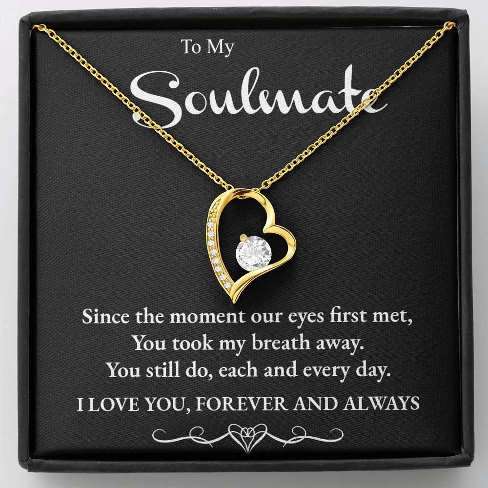 Soulmate You Take my Breath Away Forever Love Heart Necklace