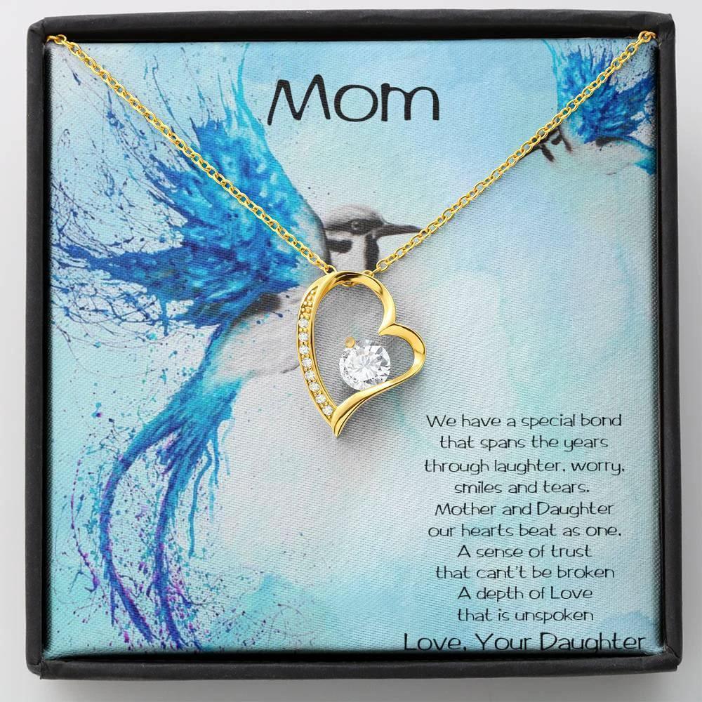 Gift for Mother From Daughter Forever Love Heart Pendant Necklace