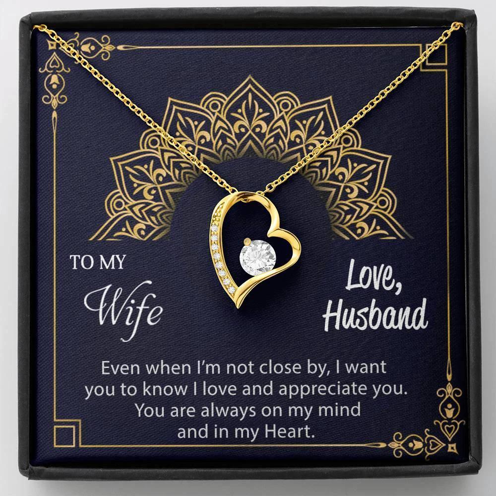To My Wife Necklace Heart Pendant Gift Birthday Anniversary Valentine Forgive Me Christmas Love You