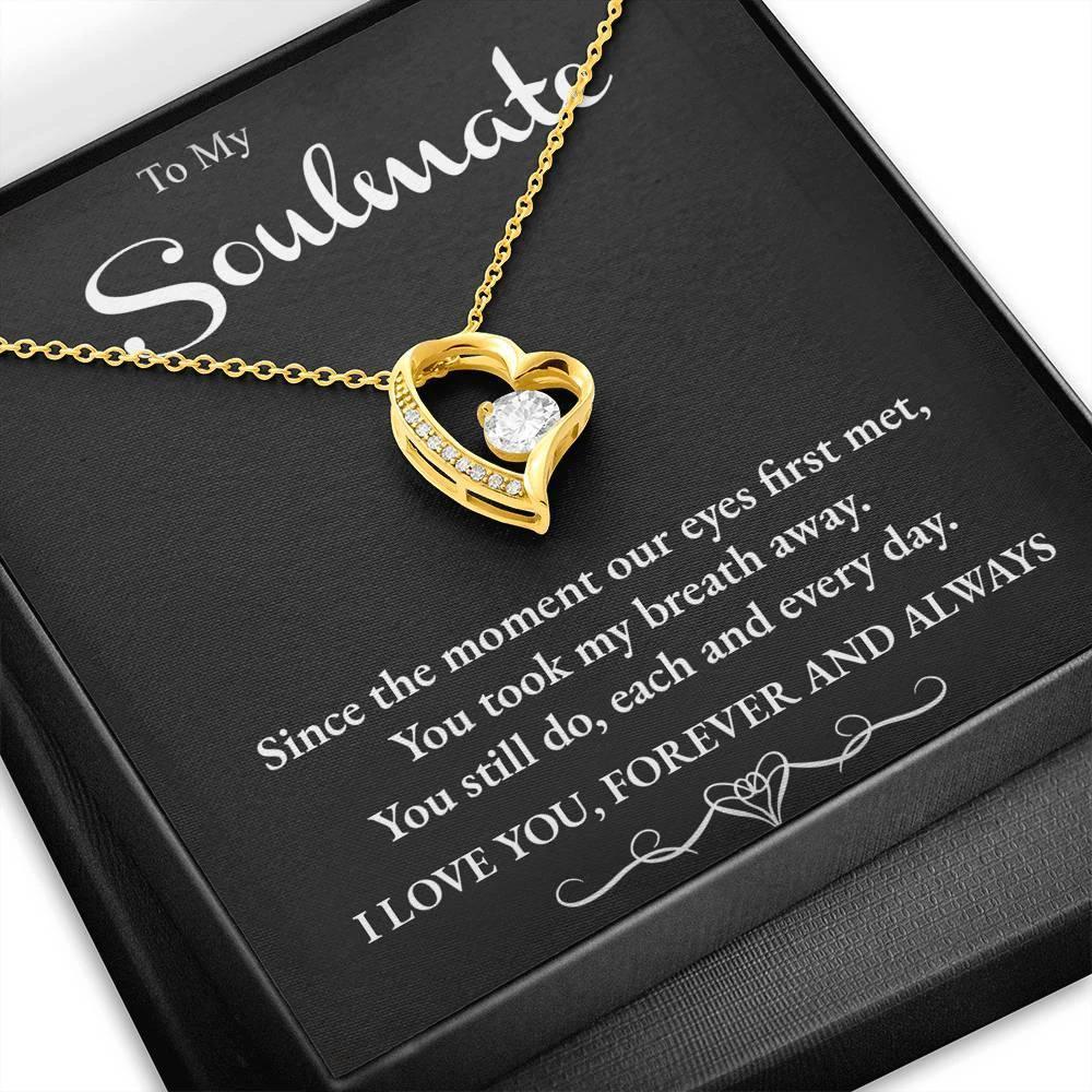Soulmate You Take my Breath Away Forever Love Heart Necklace