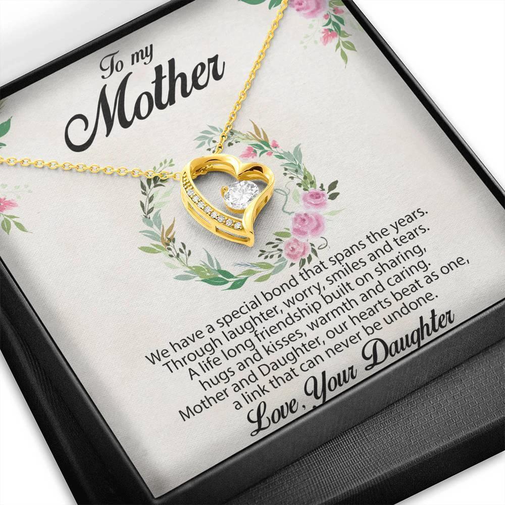Gift for Mother Forever Love Heart Pendant Necklace Message Card from Daughter