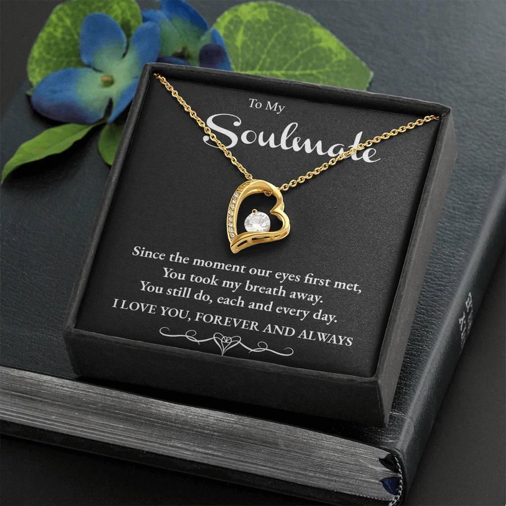 Soulmate You Take my Breath Away Forever Love Heart Necklace