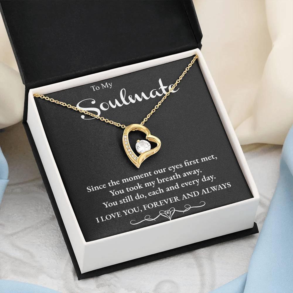 Soulmate You Take my Breath Away Forever Love Heart Necklace