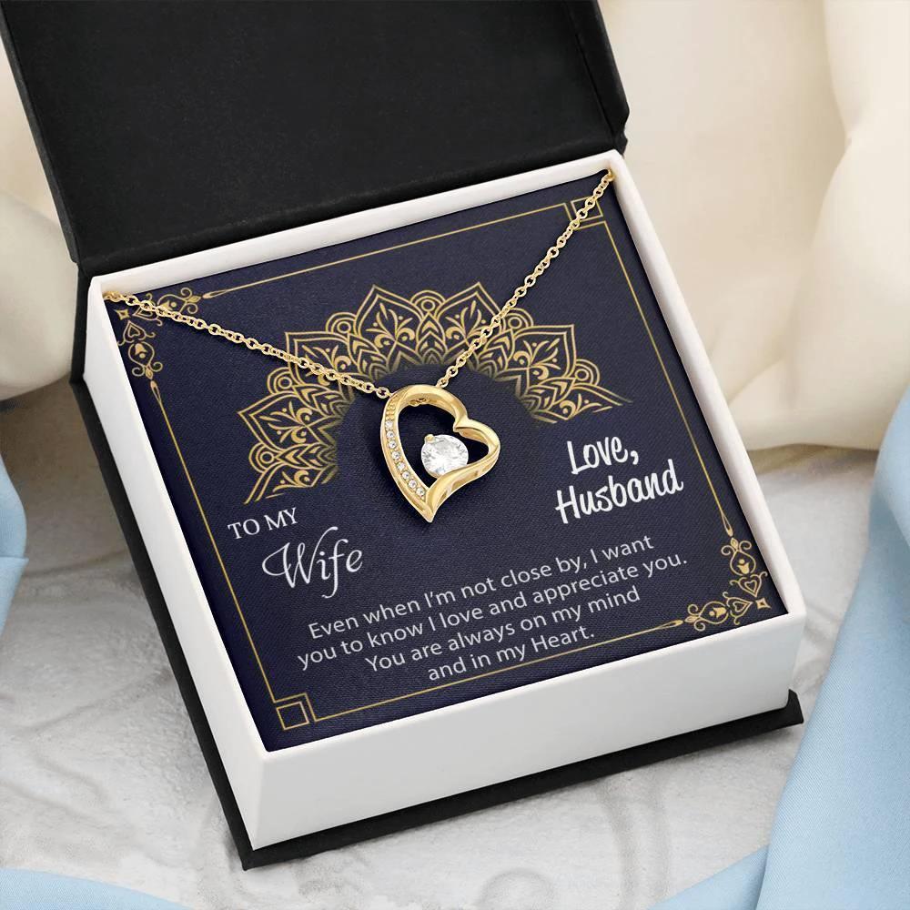 To My Wife Necklace Heart Pendant Gift Birthday Anniversary Valentine Forgive Me Christmas Love You