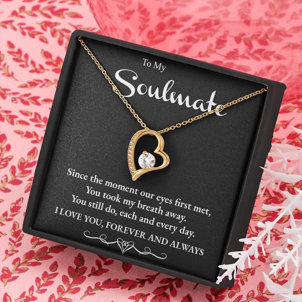 Soulmate You Take my Breath Away Forever Love Heart Necklace