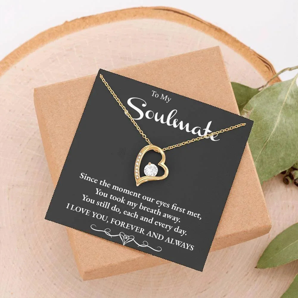 Soulmate You Take my Breath Away Forever Love Heart Necklace