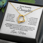 To My Amazing Daughter - I Promise - Forever Love Heart Necklace with Message Card and Gift Box