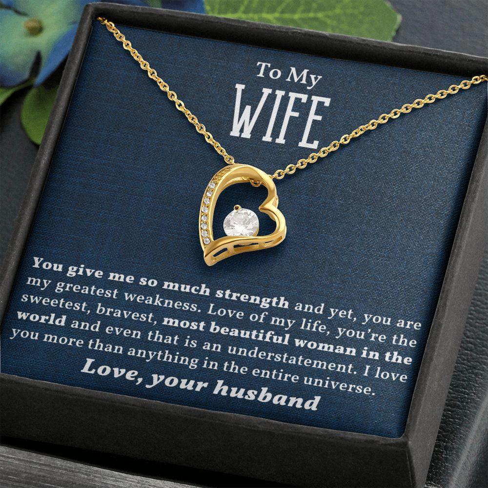 To My Beautiful Wife - Love of My Life - Forever Love Heart Necklace