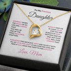 To My Precious Daughter Forever Love Heart Pendant Necklace with Message Card