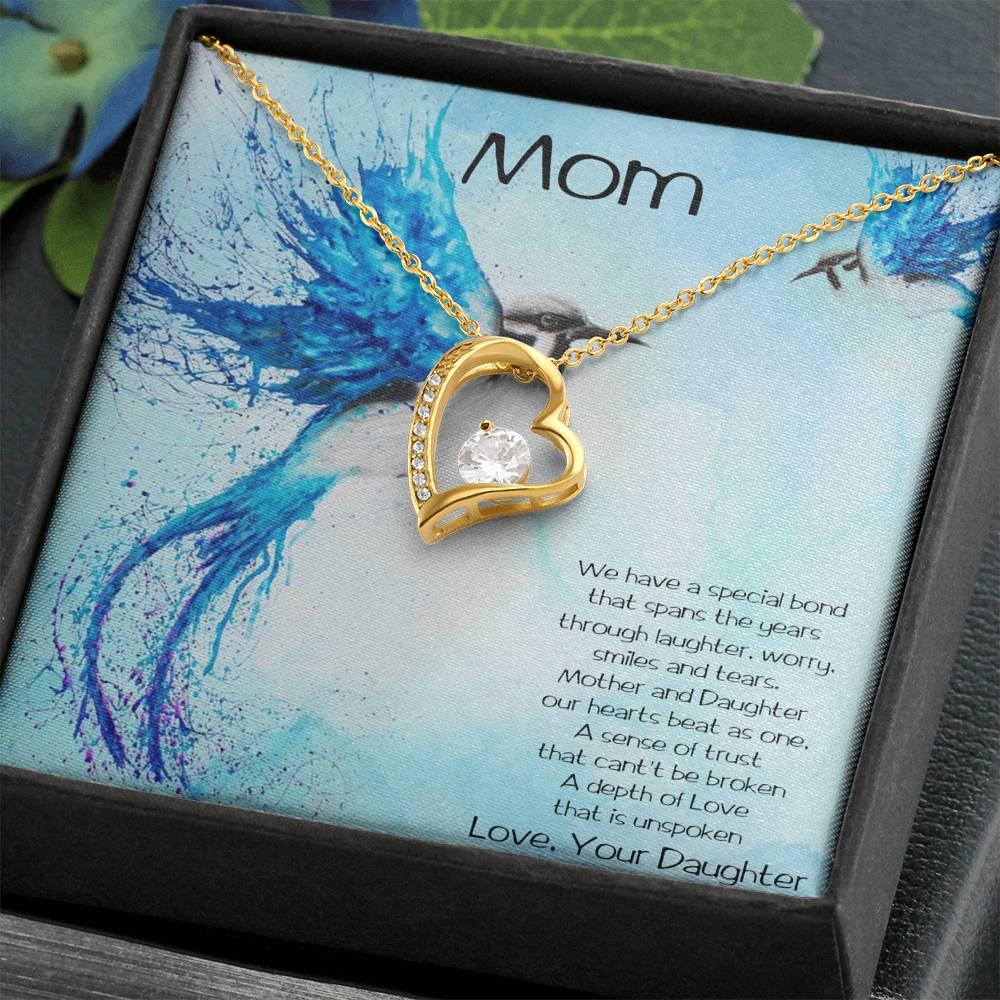 Gift for Mother From Daughter Forever Love Heart Pendant Necklace - Mallard Moon Gift Shop