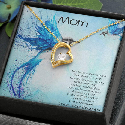 Gift for Mother From Daughter Forever Love Heart Pendant Necklace - Mallard Moon Gift Shop