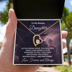 To My Badass Daughter - Storm - Forever Love Heart Pendant Necklace