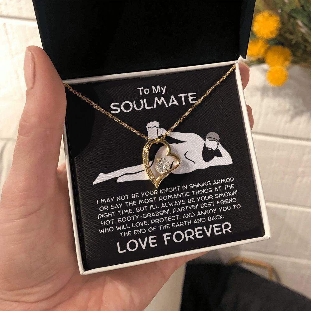 To My Soulmate - Love Forever - Dazzling Heart Pendant Necklace