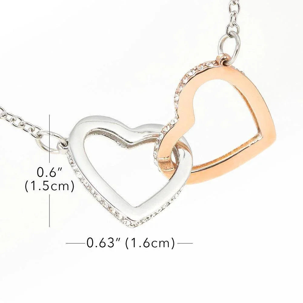 Gift for Mother Interlocking Hearts Pendant Necklace From Daughter Message Card Gift Box