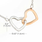 Mother's Day Gift from Daughter Gold and Silver Hearts Pendant Necklace in Message Card Gift Box