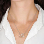 Gift for Sister Gold and Silver Hearts Pendant Necklace with Message Gift Box