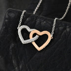Mother's Day Gift from Daughter Gold and Silver Hearts Pendant Necklace with Message Card