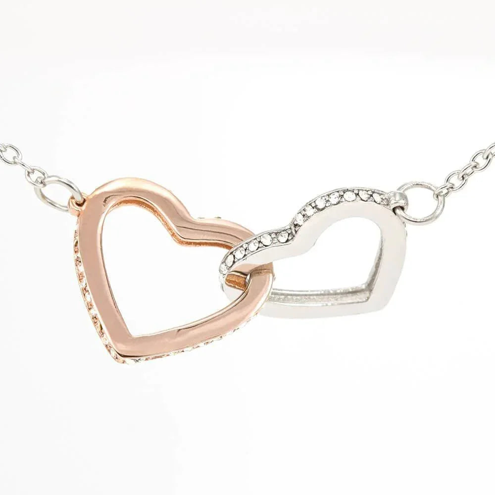 Gift for Sister Gold and Silver Hearts Pendant Necklace with Message Gift Box