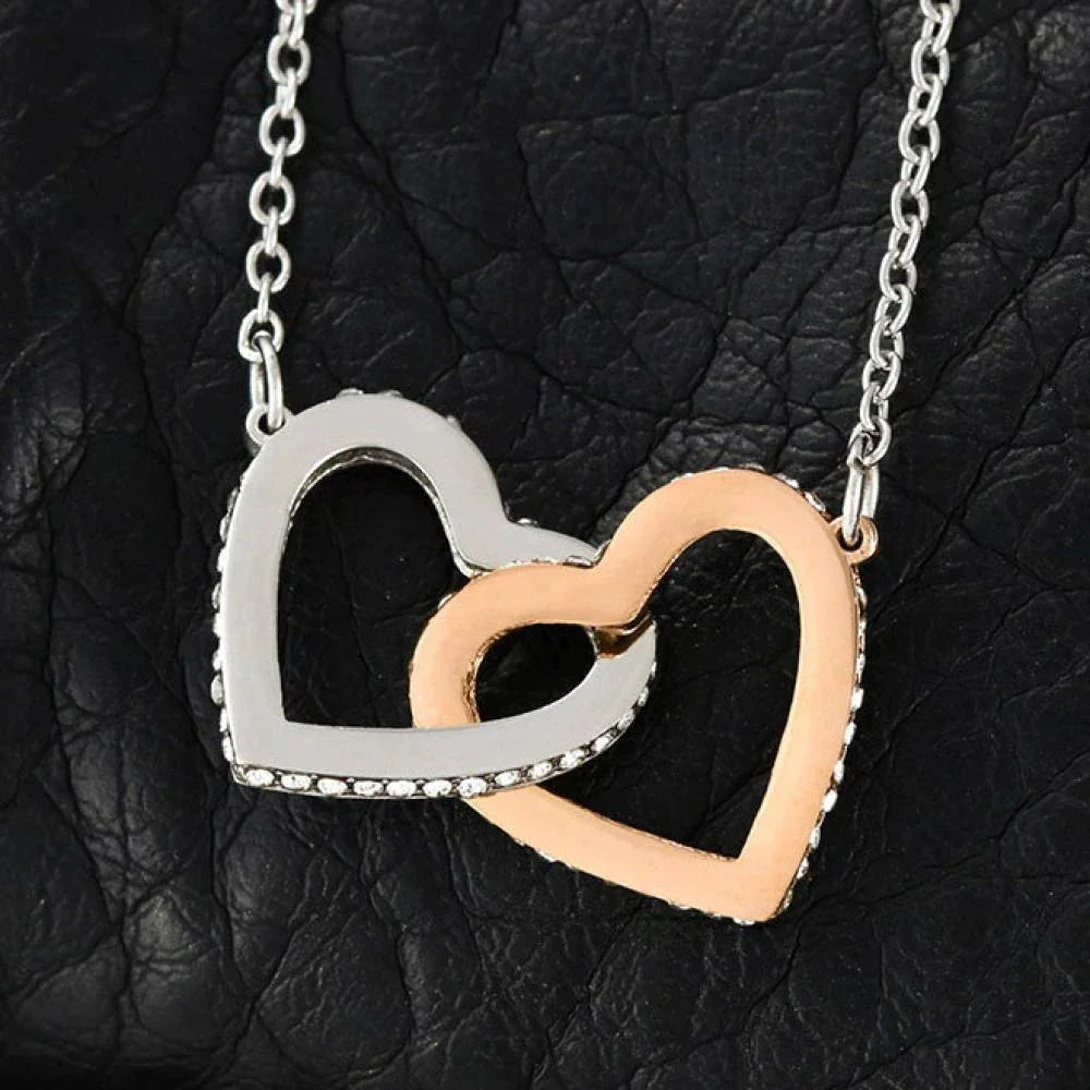 Gift for Mother Interlocking Hearts Pendant Necklace From Daughter Message Card Gift Box