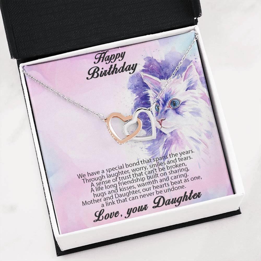Birthday Gift for Mother from Daughter Gold and Silver Hearts Pendant Necklace
