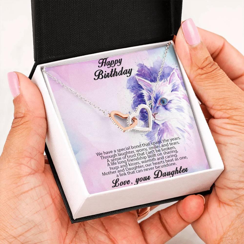 Birthday Gift for Mother from Daughter Gold and Silver Hearts Pendant Necklace