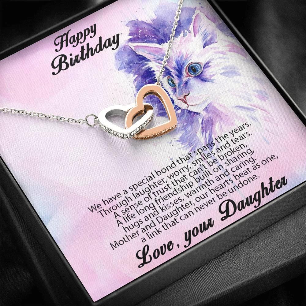 Birthday Gift for Mother from Daughter Gold and Silver Hearts Pendant Necklace
