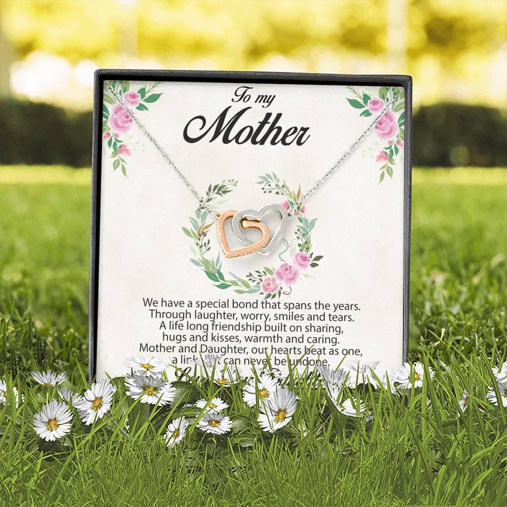 Gift for Mother Interlocking Hearts Pendant Necklace From Daughter Message Card Gift Box - Mallard Moon Gift Shop