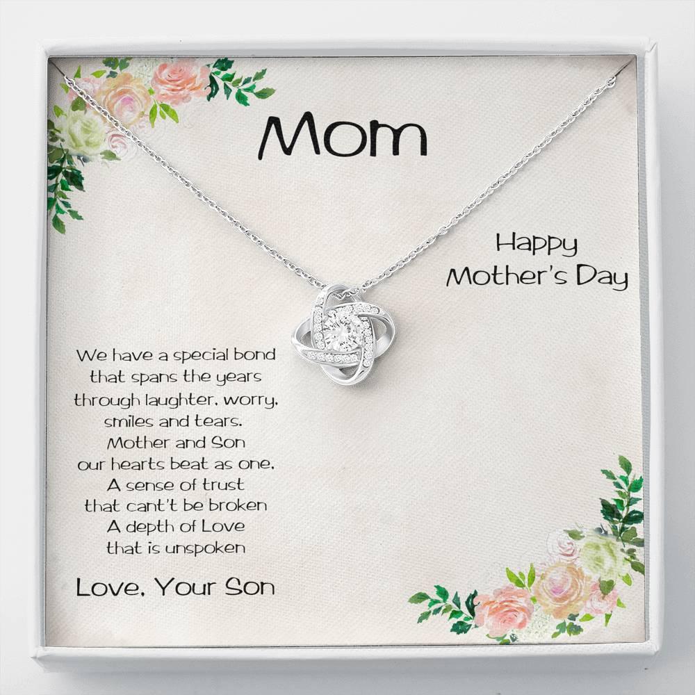 Mother's Day Love Knot Pendant Necklace from Son - Mallard Moon Gift Shop
