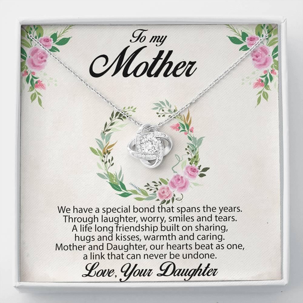 Gift for Mother Love Knot Necklace Message Card from Daughter - Mallard Moon Gift Shop