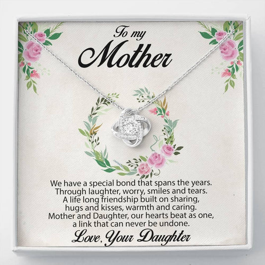 Gift for Mother Love Knot Necklace Message Card from Daughter - Mallard Moon Gift Shop