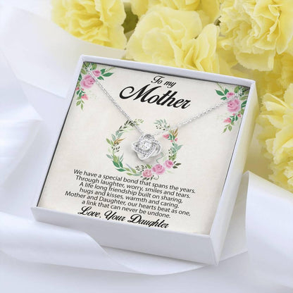 Gift for Mother Love Knot Necklace Message Card from Daughter - Mallard Moon Gift Shop