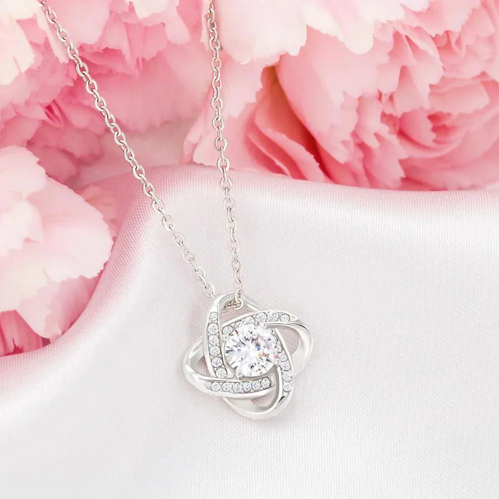 To Mother from Daughter Love Knot Pendant Necklace