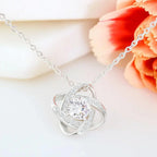 Mother's Day Gift from Daughter CZ Love Knot Pendant Necklace with Unicorn Message Card