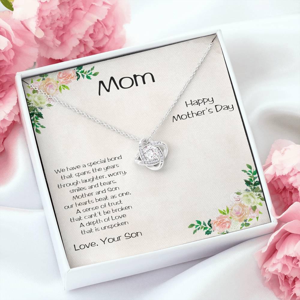 Mother's Day Love Knot Pendant Necklace from Son - Mallard Moon Gift Shop