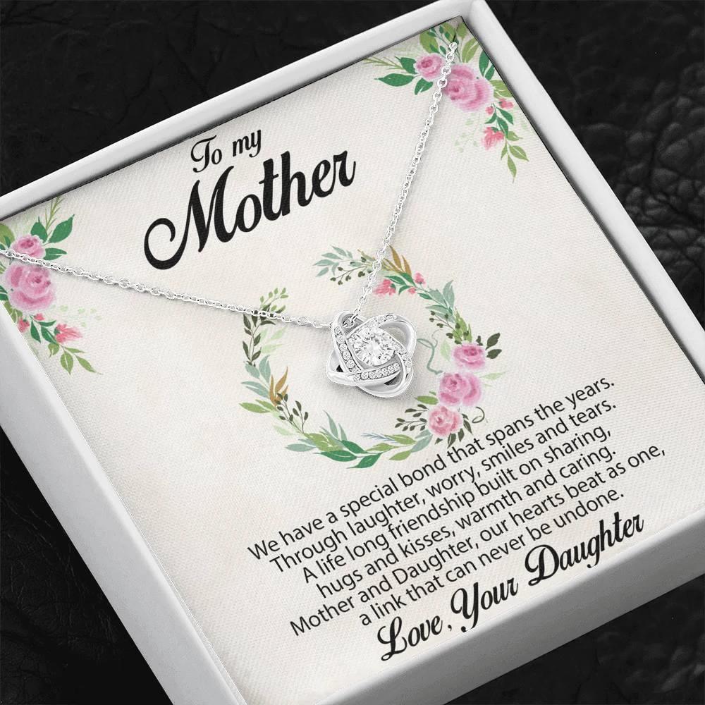 Gift for Mother Love Knot Necklace Message Card from Daughter
