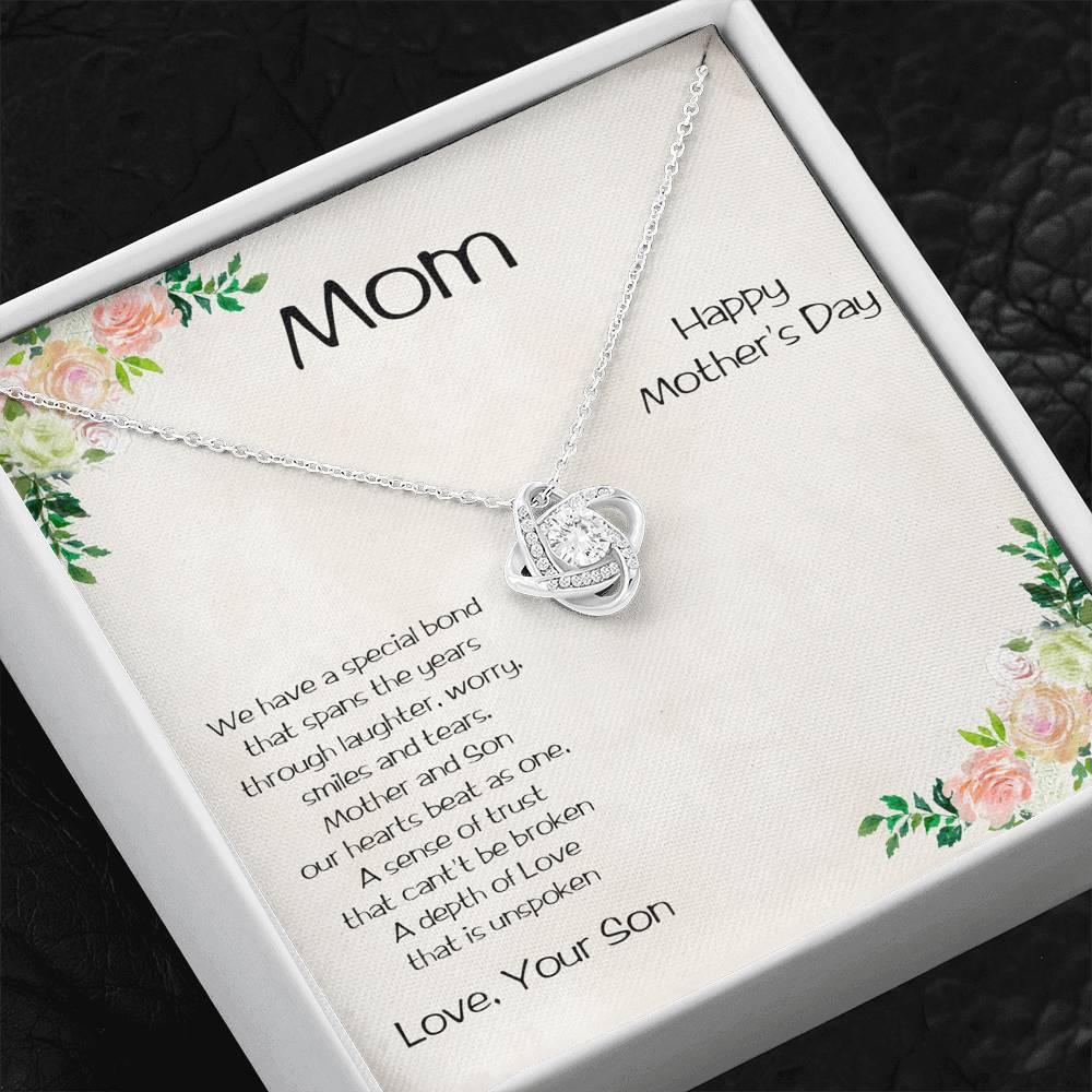 Mother's Day Love Knot Pendant Necklace from Son - Mallard Moon Gift Shop