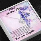 Mother from Daughter Love Knot Necklace Cat Message Card