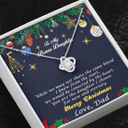 Bonus Daughter Pendant Necklace Custom Christmas Message Card with Gift Box from Dad