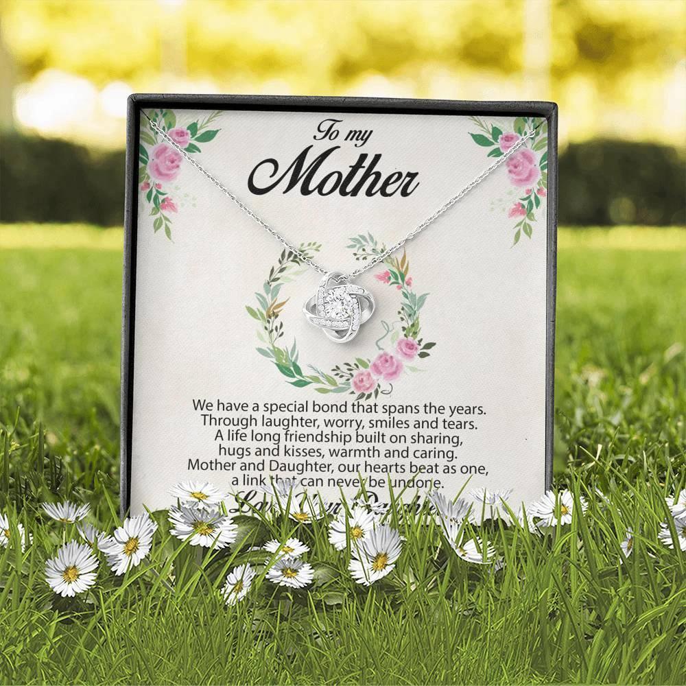Gift for Mother Love Knot Necklace Message Card from Daughter