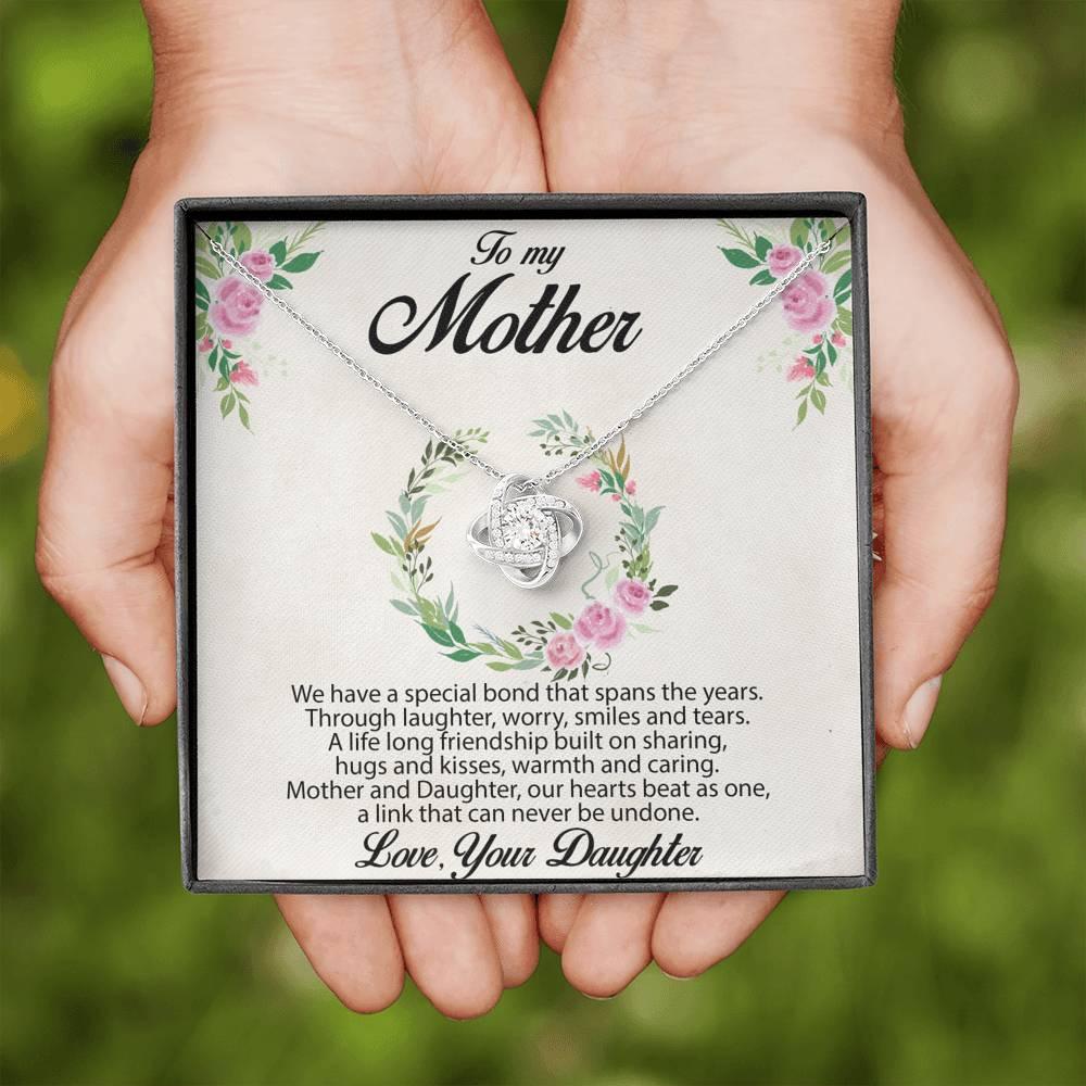 Gift for Mother Love Knot Necklace Message Card from Daughter - Mallard Moon Gift Shop