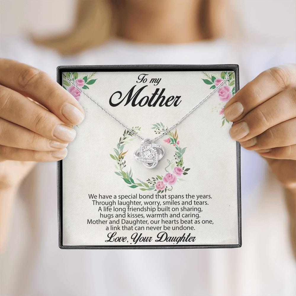 Gift for Mother Love Knot Necklace Message Card from Daughter - Mallard Moon Gift Shop