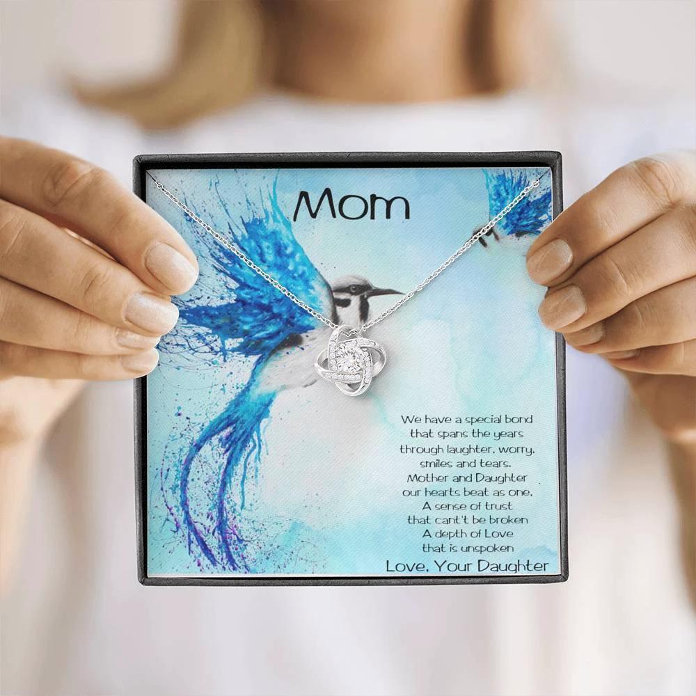 Gift for Mom from Daughter Love Knot Pendant Necklace