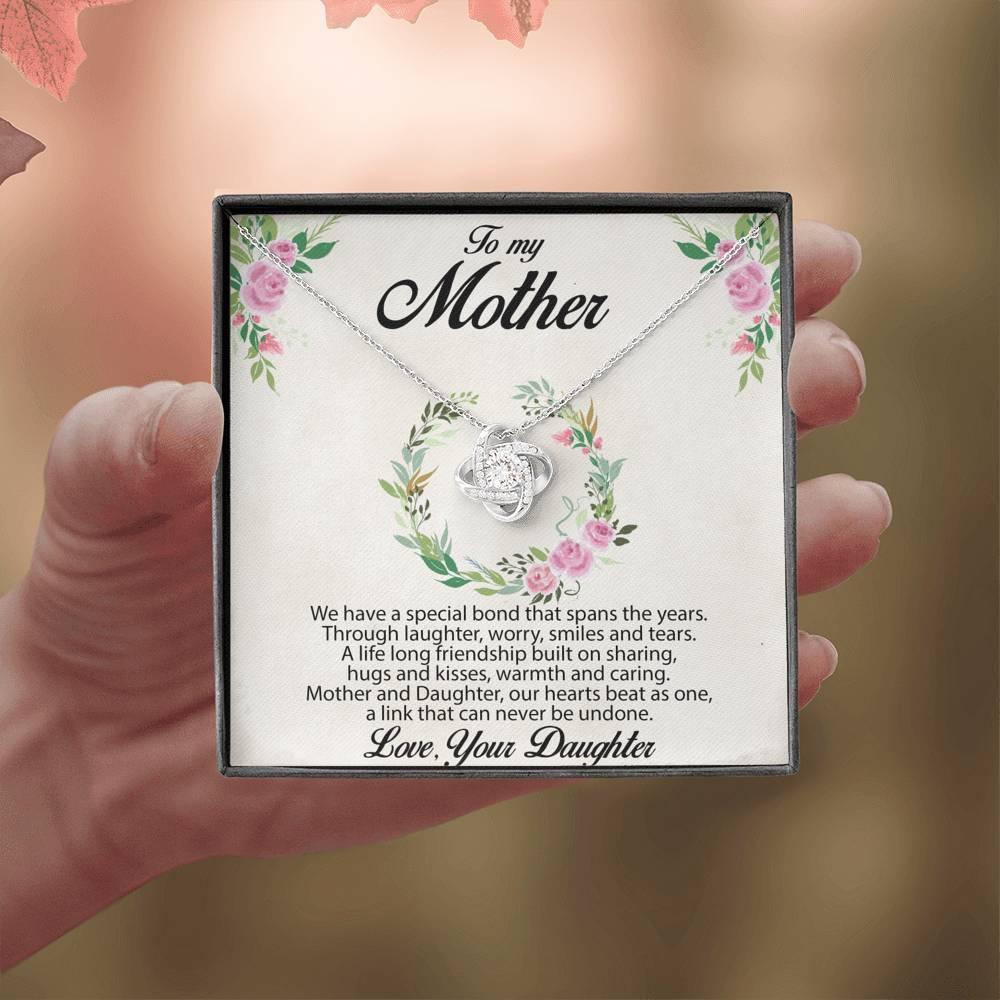 Gift for Mother Love Knot Necklace Message Card from Daughter - Mallard Moon Gift Shop